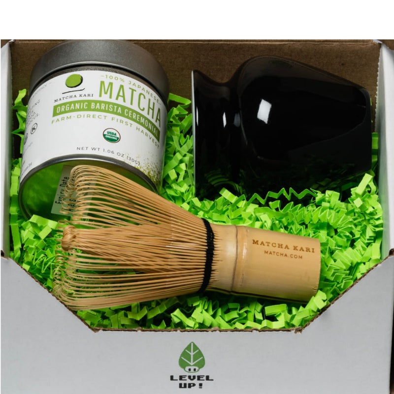 Matcha Kari Dr. Weil Matcha Kari Mini Matcha Tea Set - Black- Ceremonial Organic Matcha with Whisk & Holder - Image 3